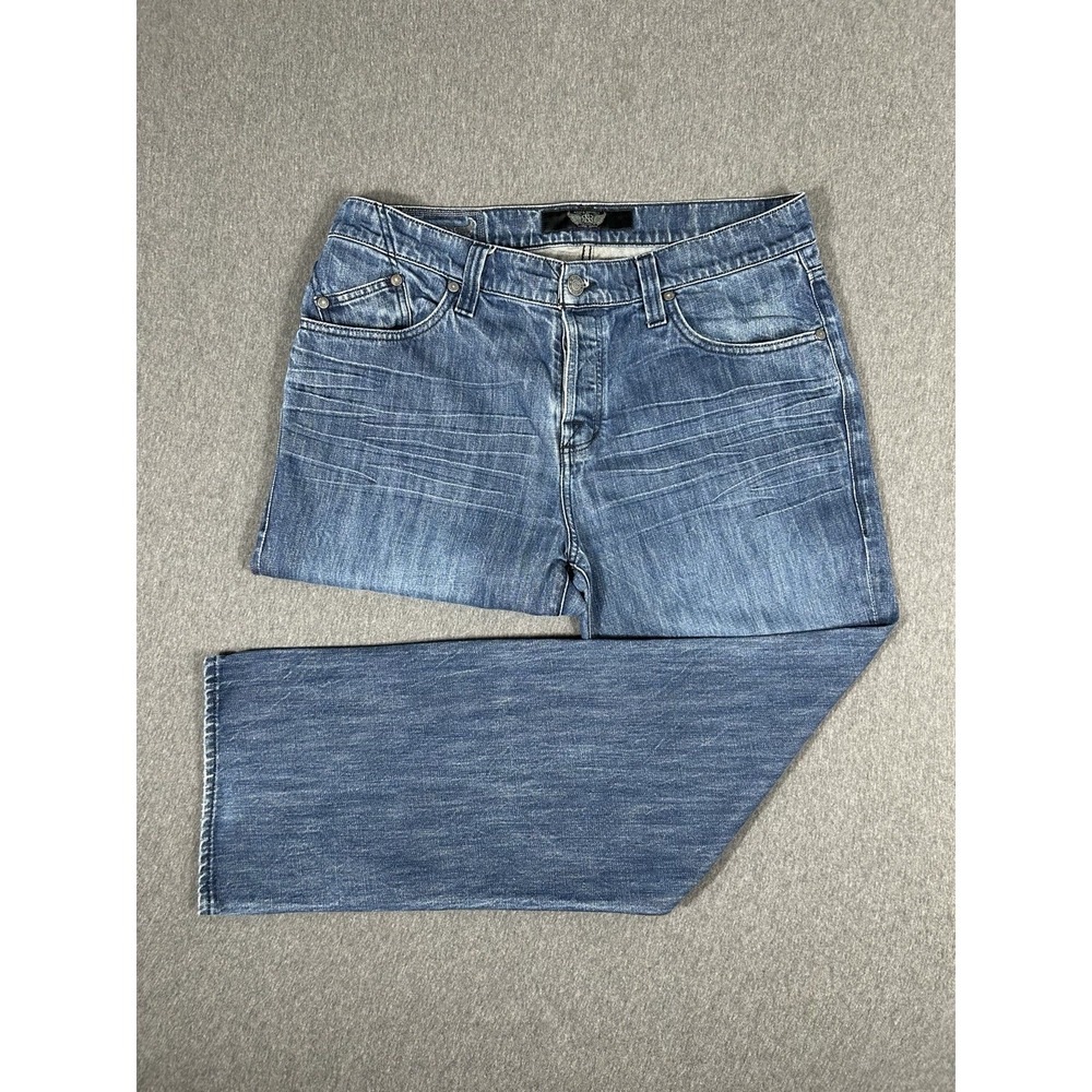 Rock & Republic Men's Blue Straight Leg Button Fly Denim Jeans Size 38